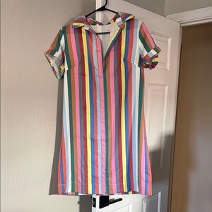 NWOT Colorful Striped Short Sleeve Dress
